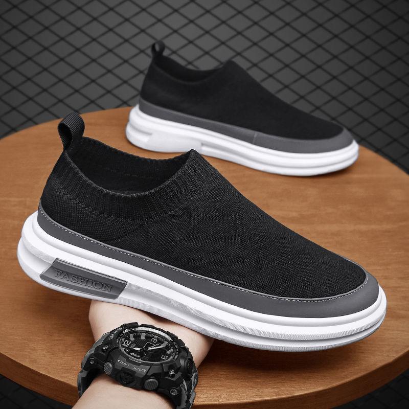New summer fly-woven mesh shoes men's shoes breathable one-pedal lazy casual sports shoes versatile trendy shoes