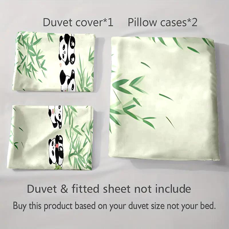 Pandas and Bamboo. Bedding Duvet Cover Sets Duvet Covers Pillowcases Gifts (1 * Duvet Cover 2 * Pillowcases, Without Duvet Insert)