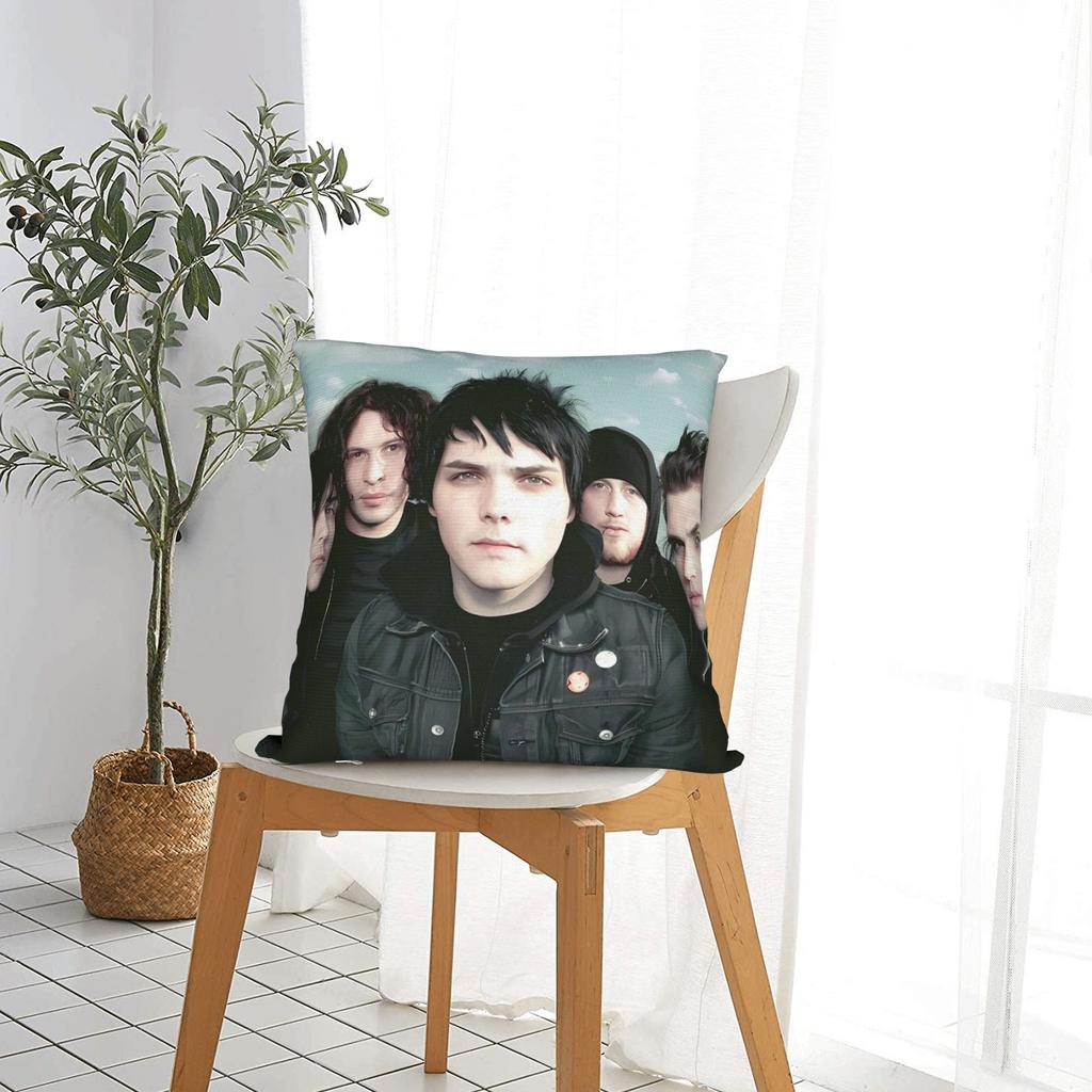 My Chemical Romance Band Pillowcases Retro Trendy Pillow Case For Couch Sofa Bedroom Print Pillow Cover