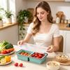 Silicone Food Prep & Storage Container — Food-Grade, Airtight, And Sectioned . Portable, And Drop- — For Kitchen Meal Prep,