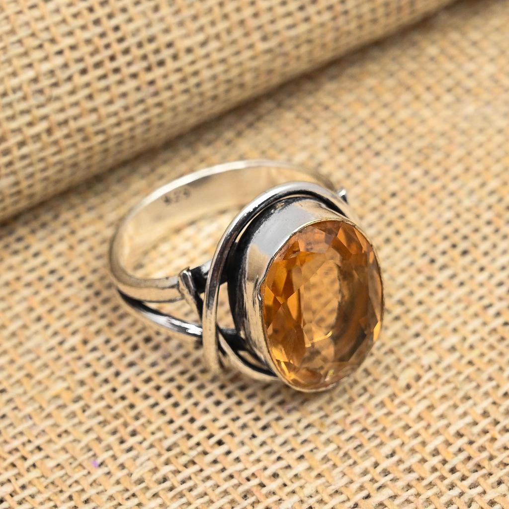 Morganite Gemstone Handmade Solid 925 Sterling Silver Jewelry Anniversary Ring For  Her
