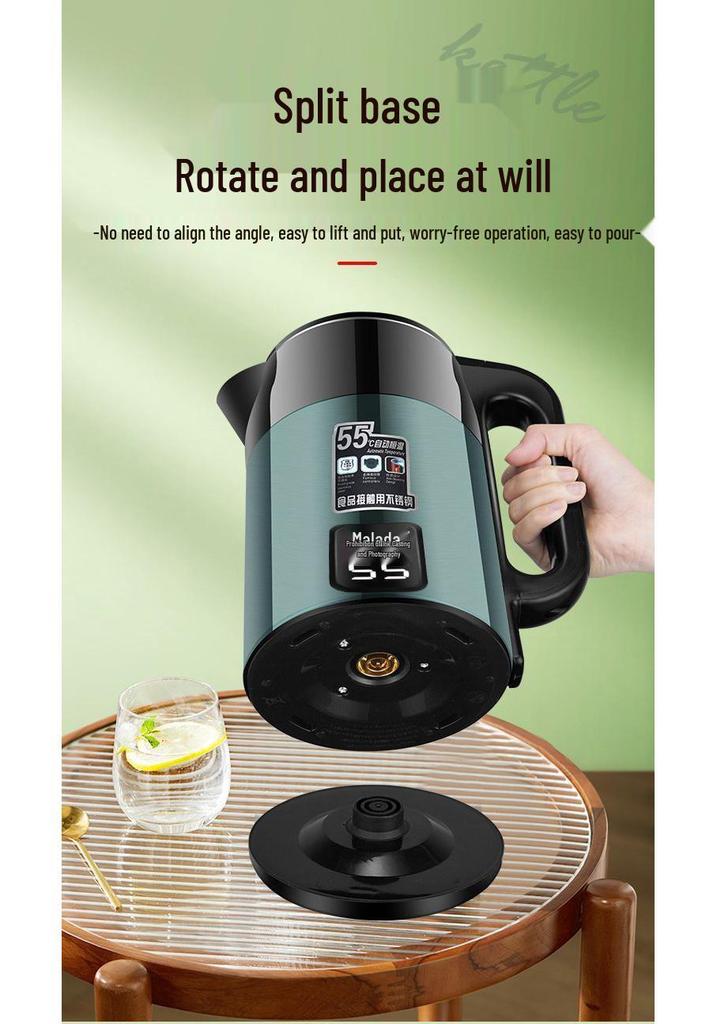 Durable 304 Stainless Steel Kettle with Thickened Insulation, Fast Boil, Large Capacity, Auto Power Off, Constant Temperature