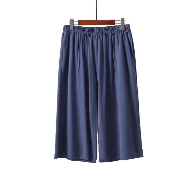 Men's Cotton Silk Mid-Length Sleep Shorts - Cool, Casual, Plus Size for Middle-aged and Elderly