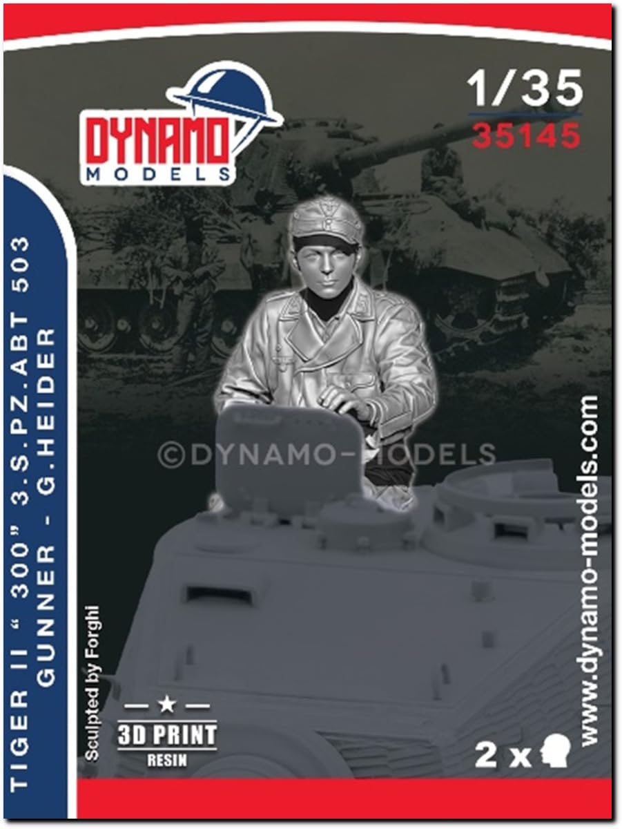 

Dynamo Models 503-й Тяжелый Танковый Батальон Тигр II Стрелок Хайдер 3D Печать Смоляной Набор DYN35145 1/35 300 G. (человек)