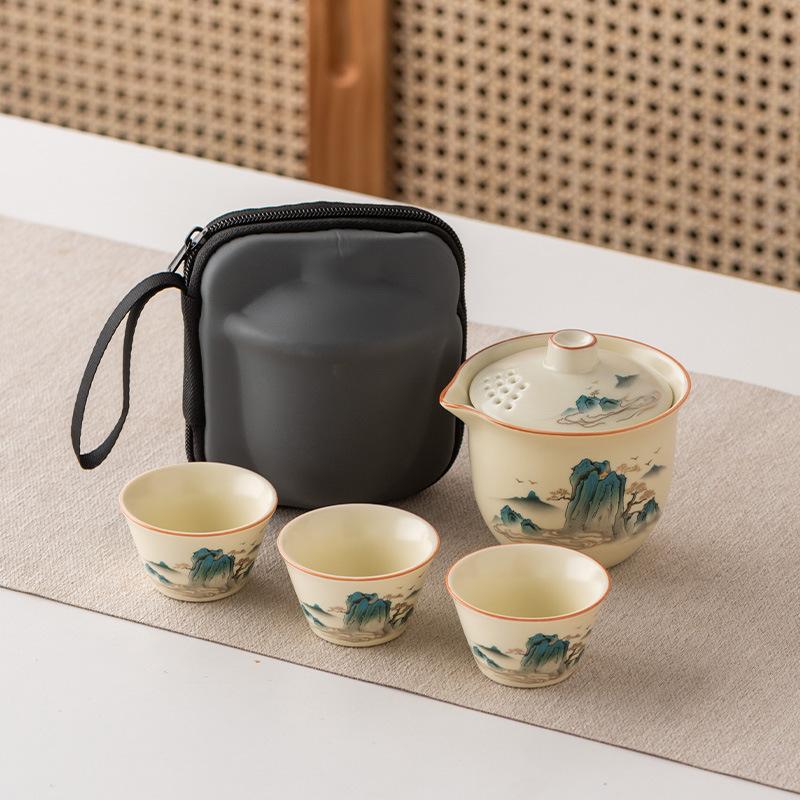 Ru Kung Fu Travel Tea Set Gift Box Set Portable Storage High-end Guochao Business Holiday Gifts