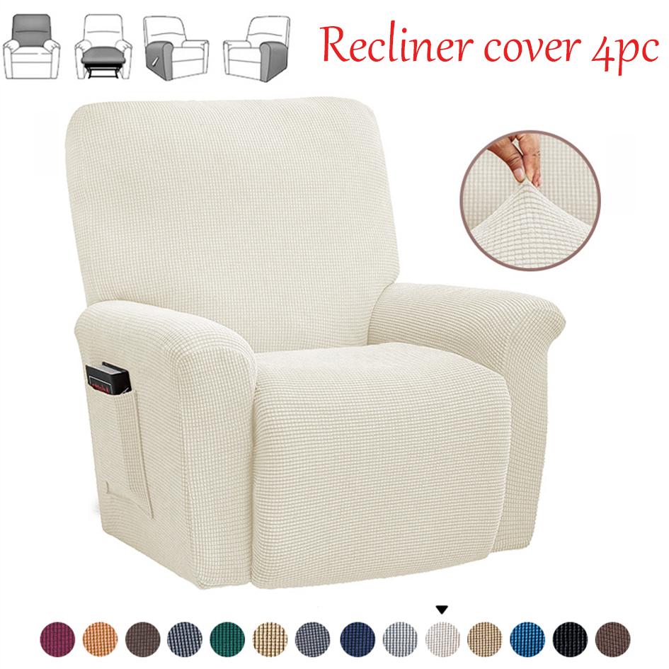 Battilo Recliner Cover Waterproof Elastic Winter Plush Cover For Lazy Sofa All-inclusive Massage Chairs Cover Plaid Slipcover