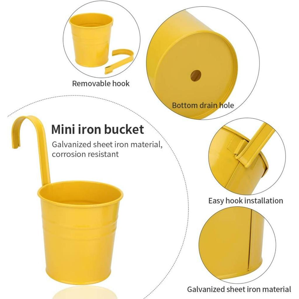 Metal Hanging Flower Pots Hanging Flower Pots with Drainage Hole for Garden Balcony Patio Home Decor 4 Pieces