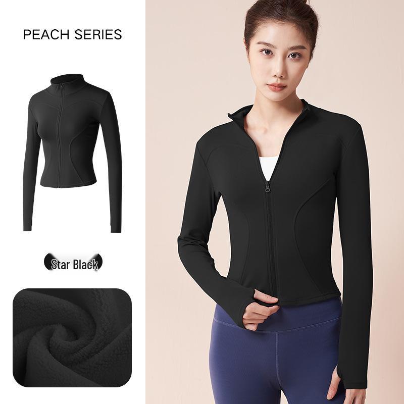 

Женская спортивная куртка облегающего кроя с флисовой подкладкой и длинными рукавами для осени/зимы XL