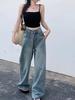 Women's High-Waist Loose Slimming Retro Denim Trousers - Autumn 2023 Fashion
