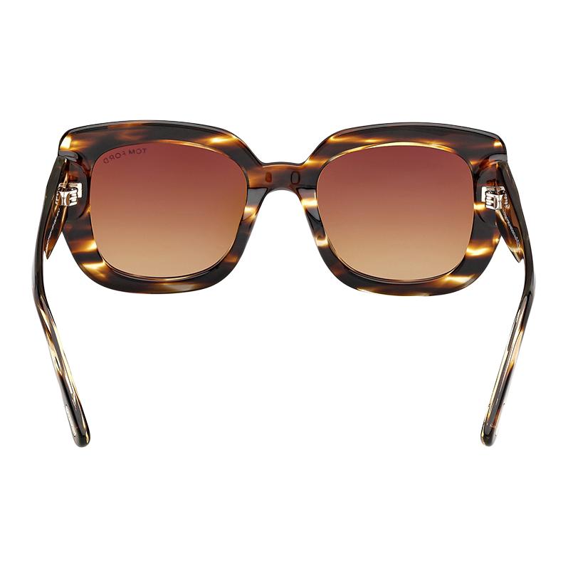 TF Mirror Leg Logo Acetate Square Sunglasses Unisex Sunglasses Tortoise FT1220F-55F
