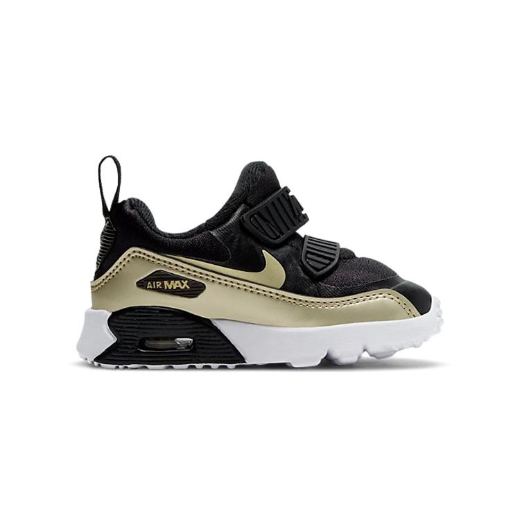 Nike Air Max 90 Tiny BT Low top Toddler Shoes Black Gold Infant And Toddler DC9201-091