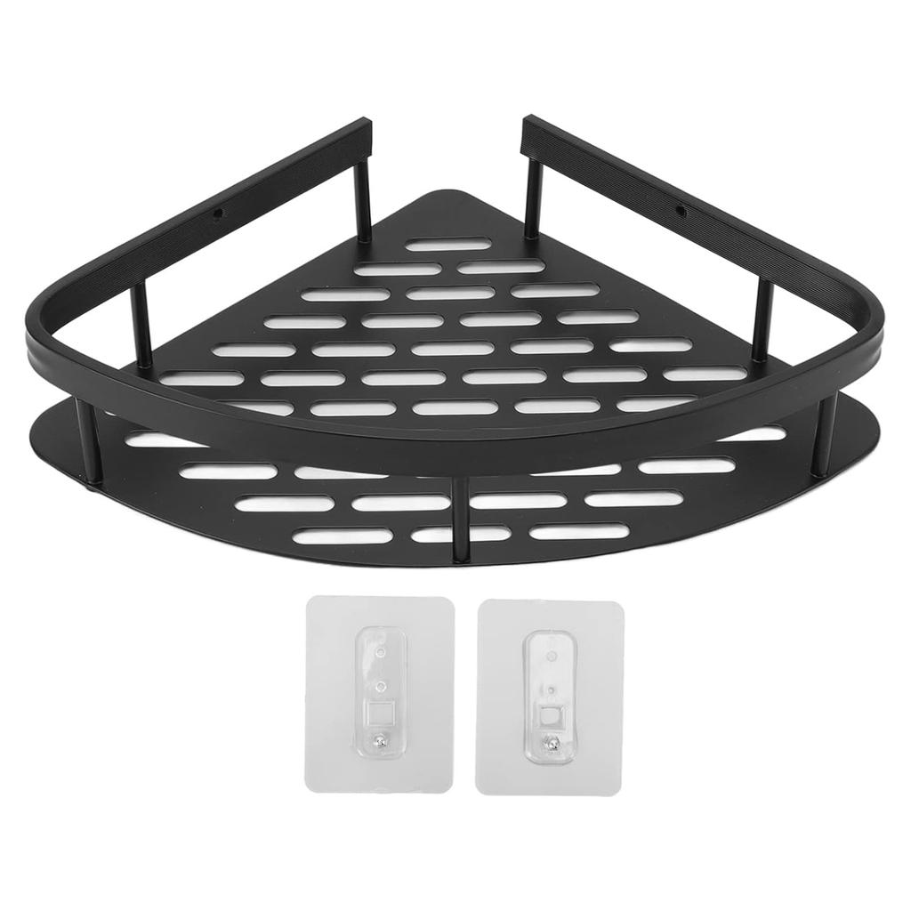 Punch-Free Aluminum Storage Rack Bathroom Organization Shelf,Wide Edge Single Layer Triangle