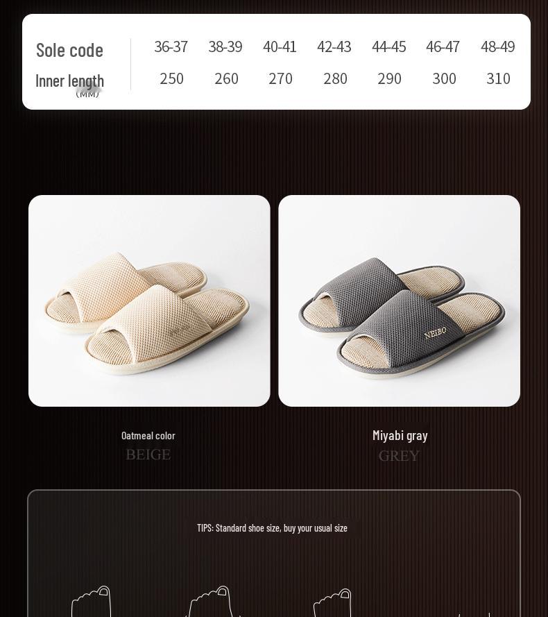 Unisex Anti-slip Latex Linen Slippers