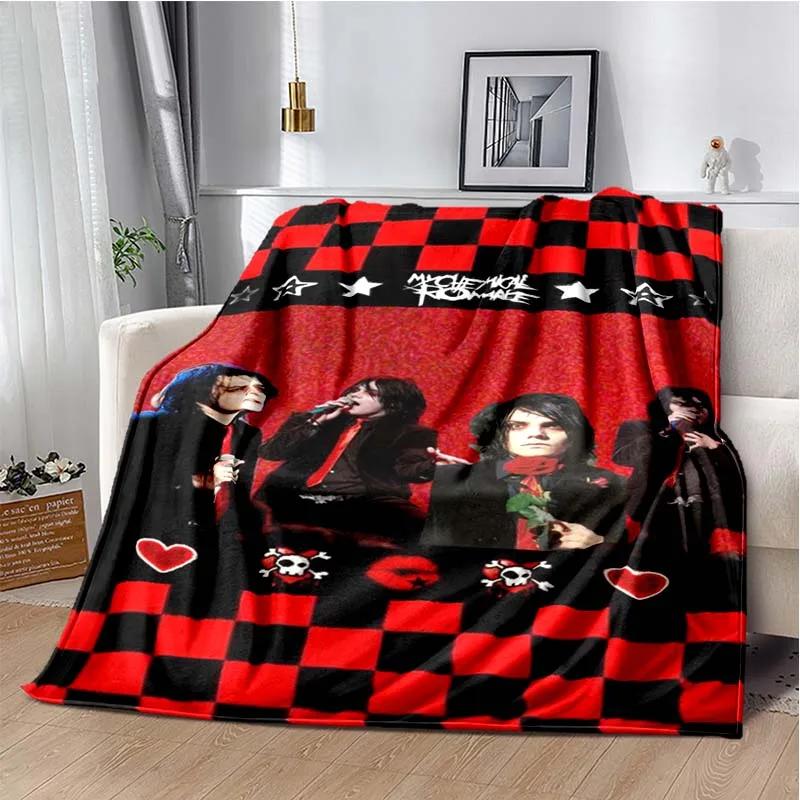 USA My Chemical Romance Band Blanket Printed Flannel Blanket Soft Warm Plush Throw Blanket for Bed Bedroom Sofa Picnic Fan Gift