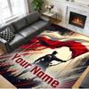 Crystal Velvet Rug Custom Name Text, Soft Non Slip Floor Mat Home DecorPoland