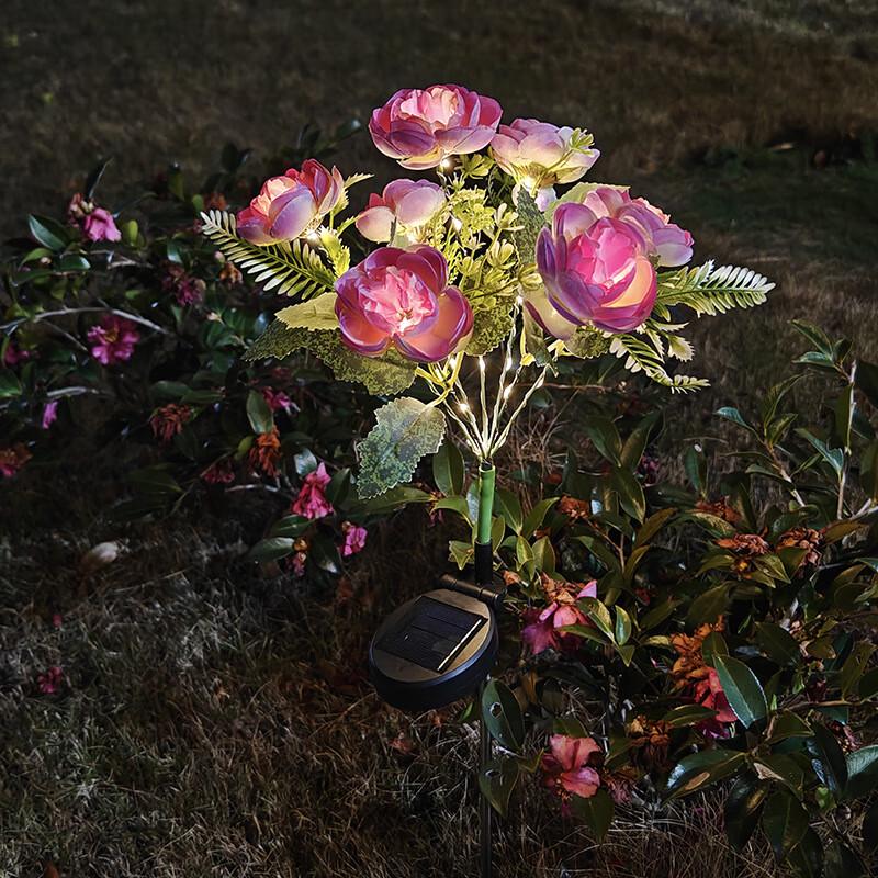 Solar LED Tea Bud Flower Garden Stake Lights