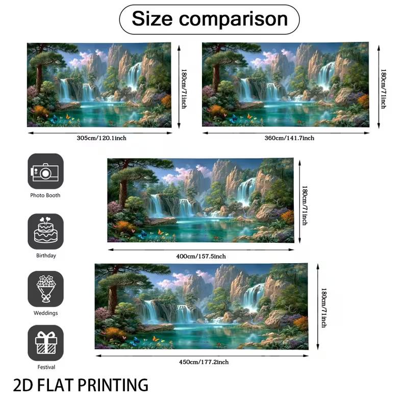 2D Enchanted Forest Lake Photography Background for Festival Decor