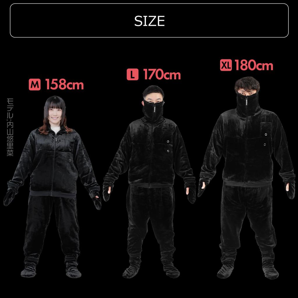 Bauhutte Wearable Gaming Blanket Black XL "Damegi 4SG" HFD-4SG25-XL-BK