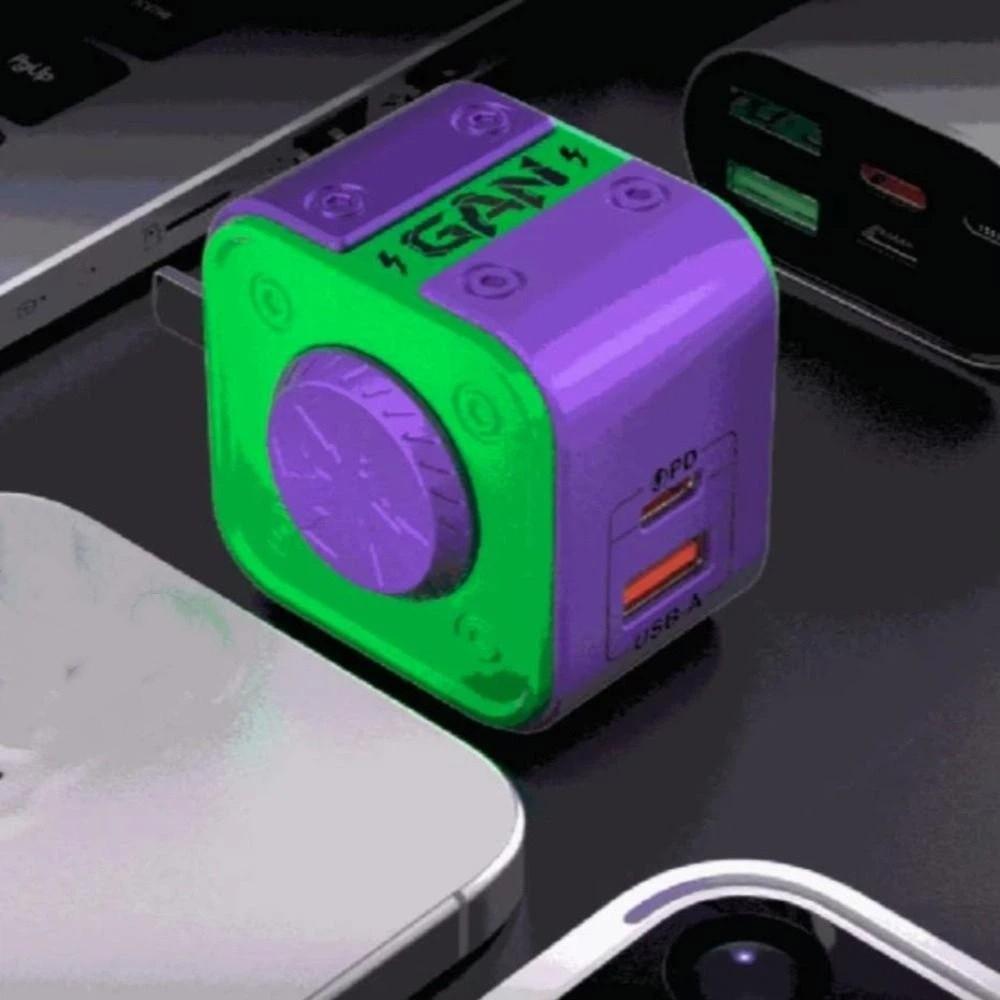 30W Power GaN Gyroscope Charger Dual Ports Fidget Spinner Charger 30W GaN Fast Charger Travel Use