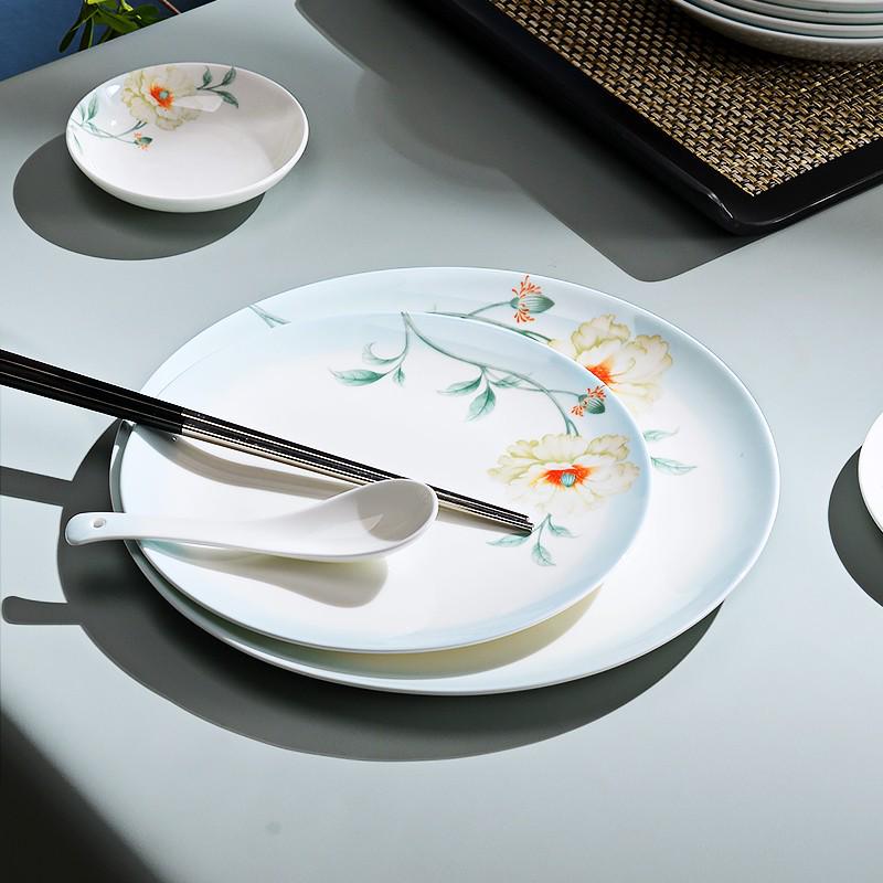 Tangshan Bone China New Chinese Style Tableware Set: Bowls and Plates Collection