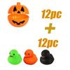 12/24 Set Halloween Rubberen Eendjes, Met Pompoen Doos Halloween Feest Bedankjes Halloween Mand Vulling, Cadeau Uitwisseling