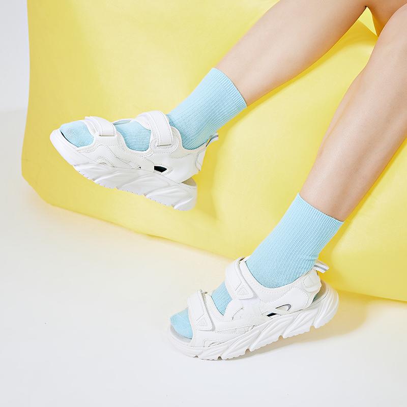 Kappa Back-To-Back Trendy Striped Summer Outdoor Breathable Lightweight Comfortable Durable Sports Sandals Women Sandals White K0D45LL02D-012