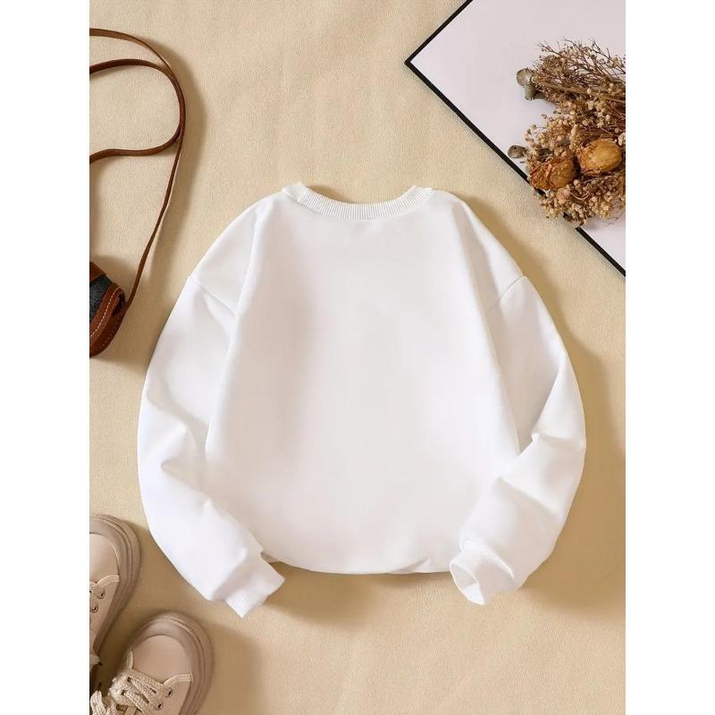 Kids Sweatshirt Creative Letter Pattern Fashionable Casual Crew Neck Sweatshirt Is Suitable for Daily Party Holiday Gifts