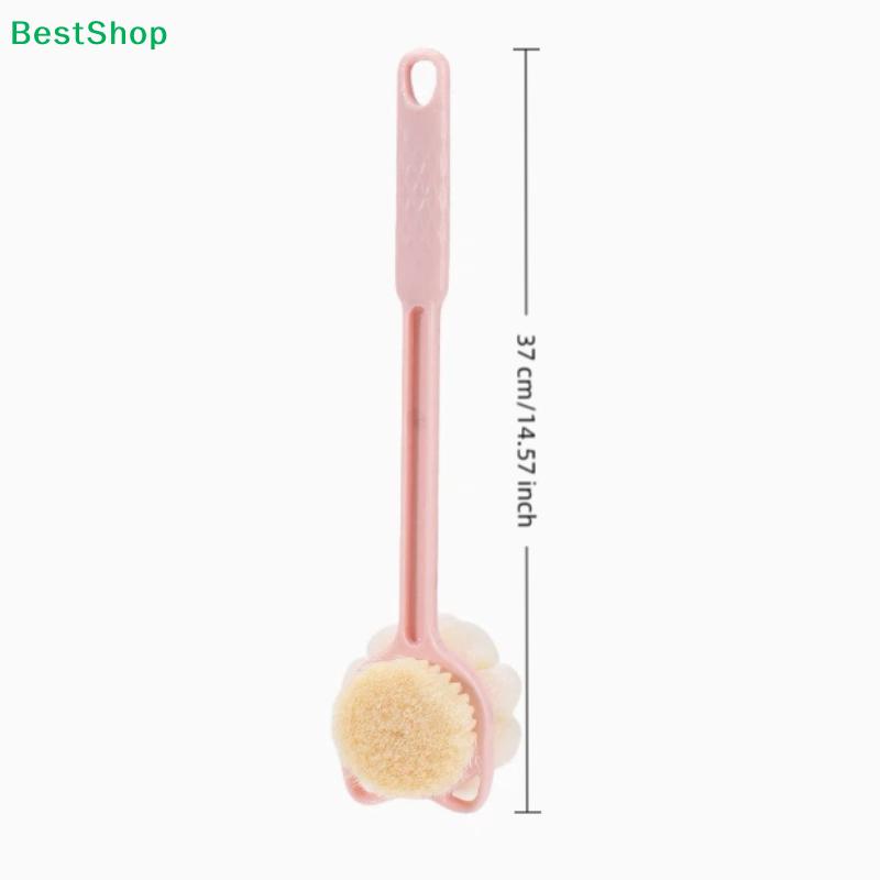 Long Handle Exfoliating Shower Brush Soft Body Scrubber Double Sided Back Cleaning Dirt Remover Massage Bathing Skin Care
