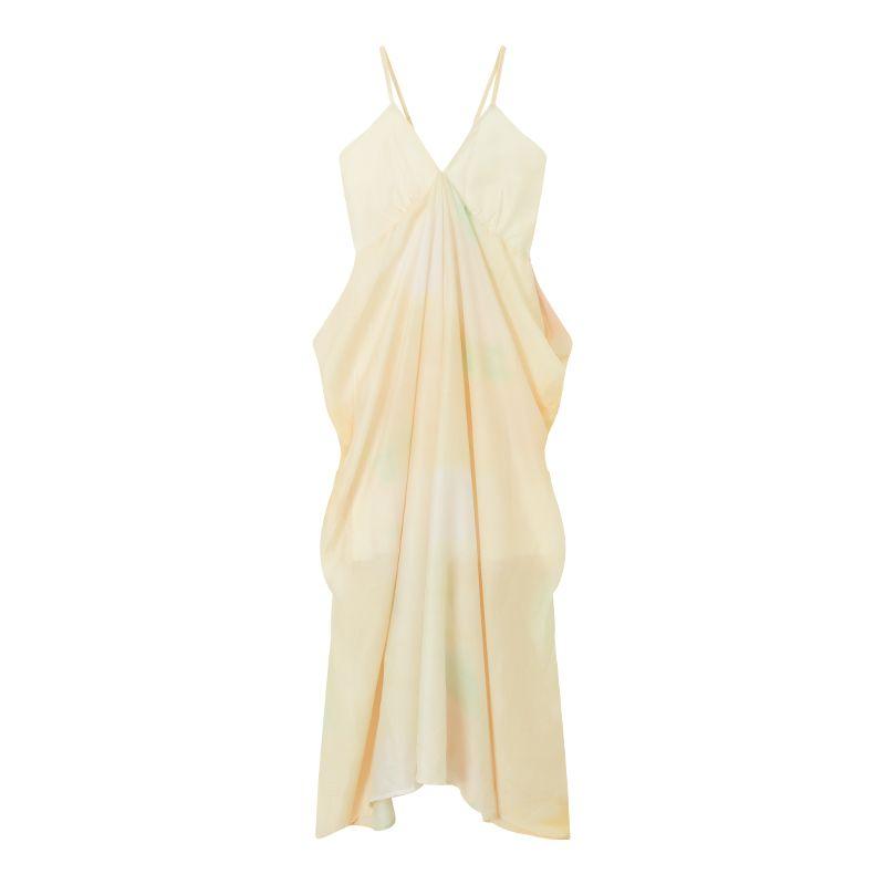 

Blooming Summer Vacation Style Drape Sling Dress Image color S