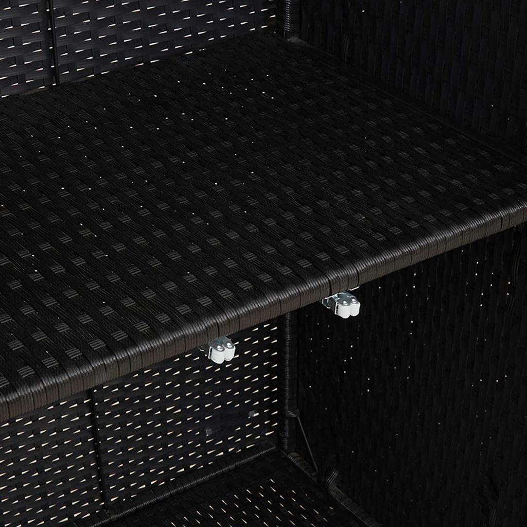 Black Storage Cabinet with Shelf 100 x 36 x 102 cm Rattan