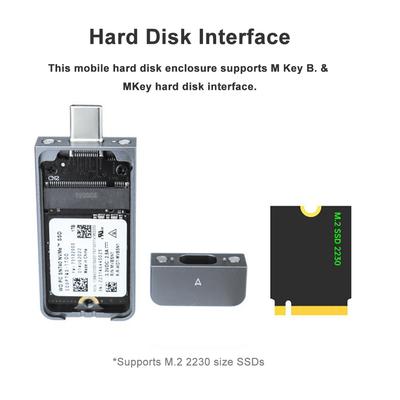 M.2 2230 NVMe SSD Muhafazası USB C Adaptörü 10Gbps USB3.2 Gen2 Harici SSD Kasası M2 2230 NVMe SN740/SN530 520/PM991a/BG4/BC711 için