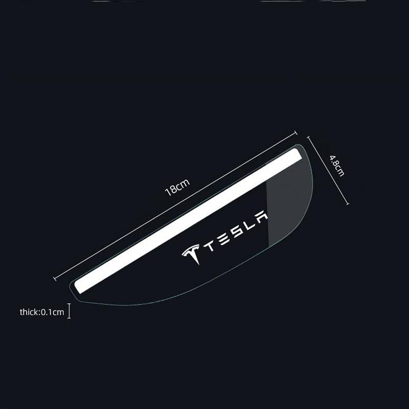 ZDFVU1 2Pcs Car Rearview Mirror Rainproof Eyebrow Visor Sticker For Tesla Model 3 Highland 2023 Model S Model X Model Y Model Y-Eur