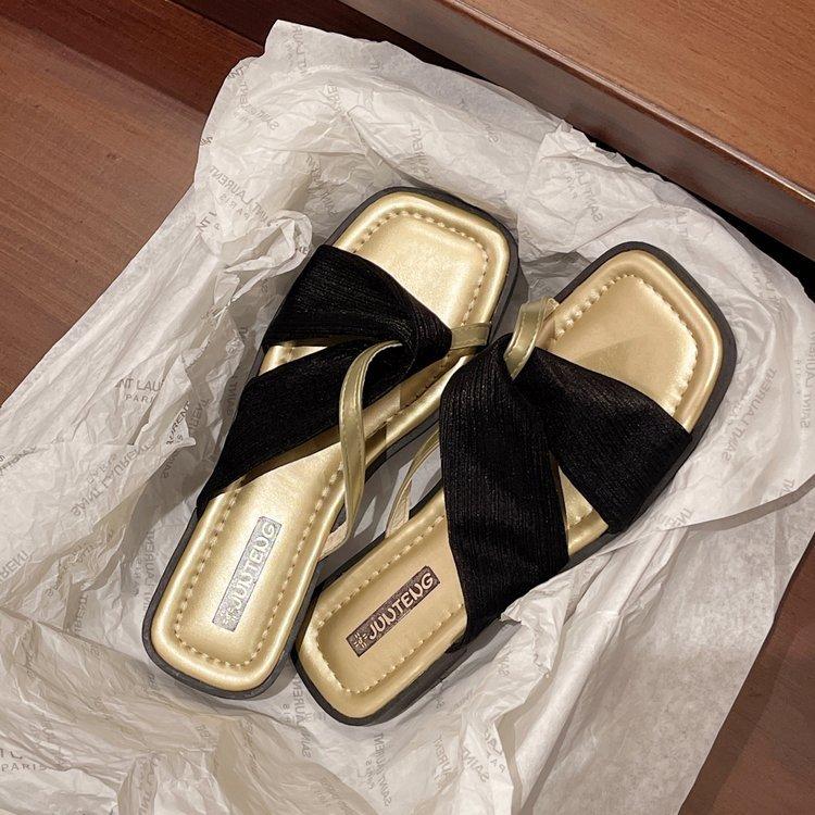 French flat sandals, summer fashion, low heel, fairy style, open toed sandals