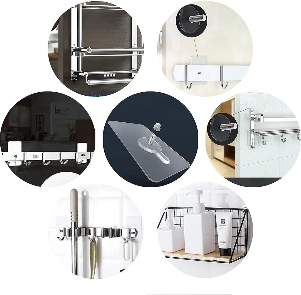 10/20 ks silných samolepicích hřebíků na zeď, háčky na plakáty a šrouby, samolepky na zeď, bezešvé kuchyňské a koupelnové šroubovací háčky, věšáky na zeď