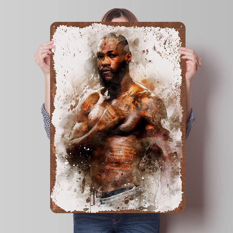 Deontay Wilder Boxer Metal Posters Custom Vintage Metal Signs Wall Art Tin Plaque for Man Cave Bedroom Decorations Home Decor