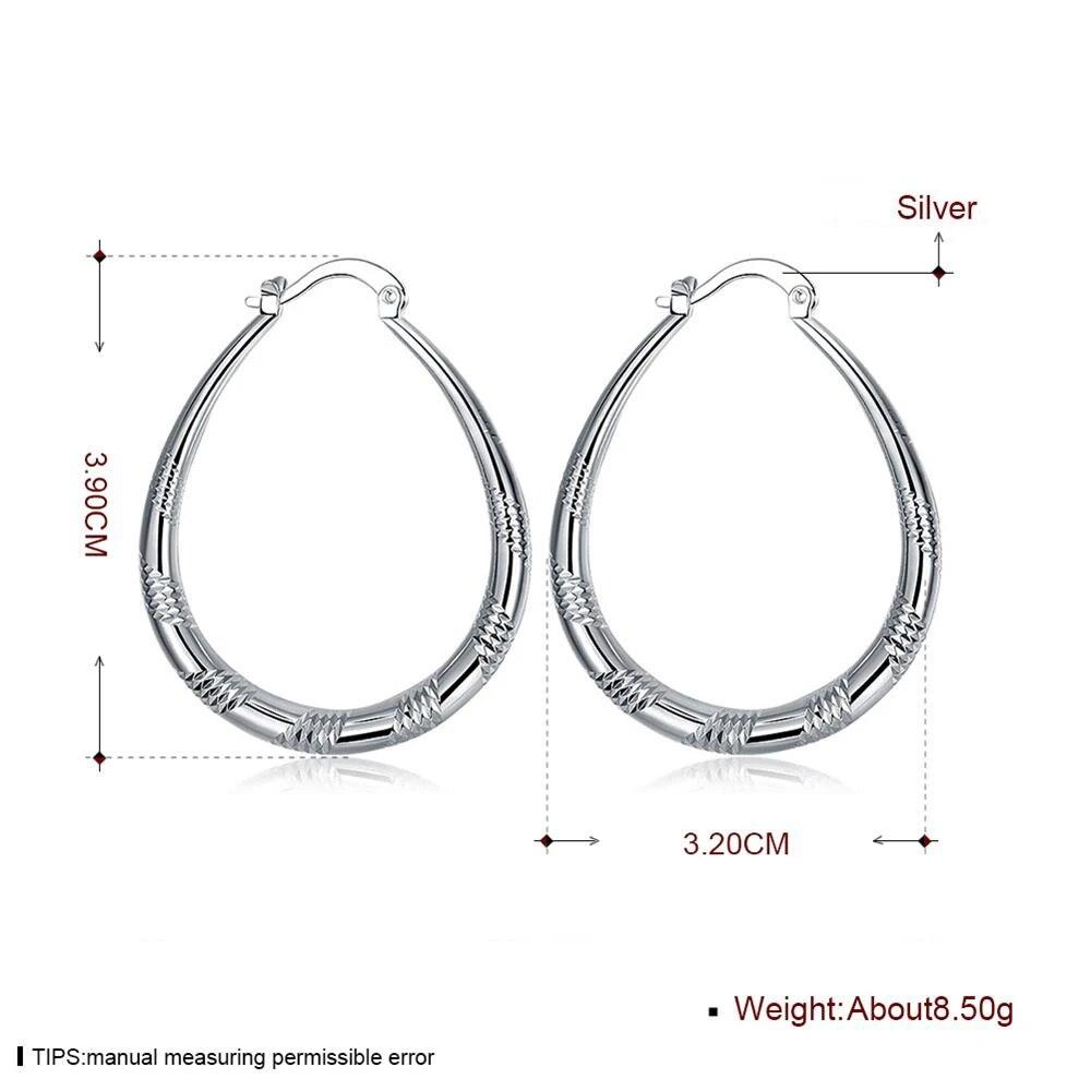 925 Sterling Silver přívěsek 3CM kruhové náušnice pro ženy Luxusní móda Party Svatební doplňky Šperky