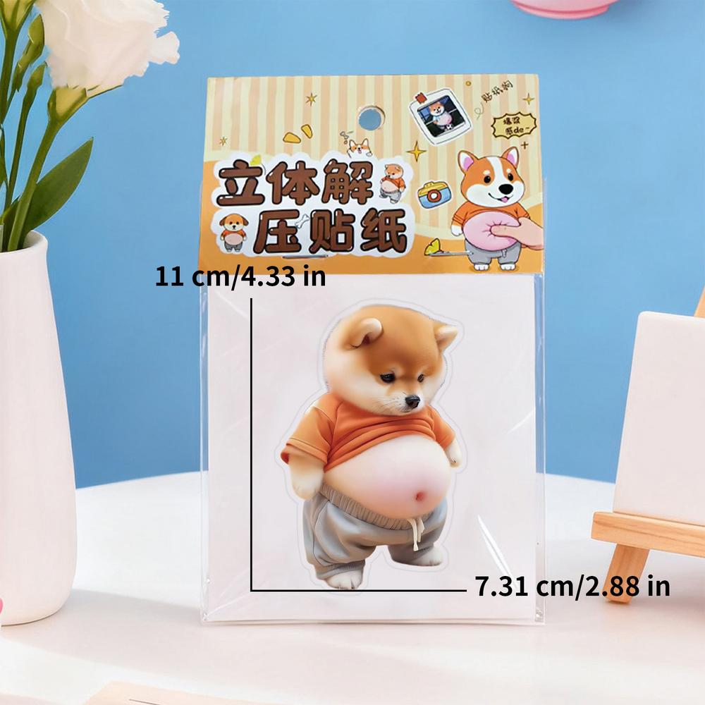 3D Stickers Squeezable Cute Funny Decals Kids Puppy Adhesive Journal Stickers for Home Party Classroom Scrapbooking Journaling