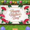 2D Mother's Day Photography Backdrop Happy Mother's Day with Carnation and Pearl Background