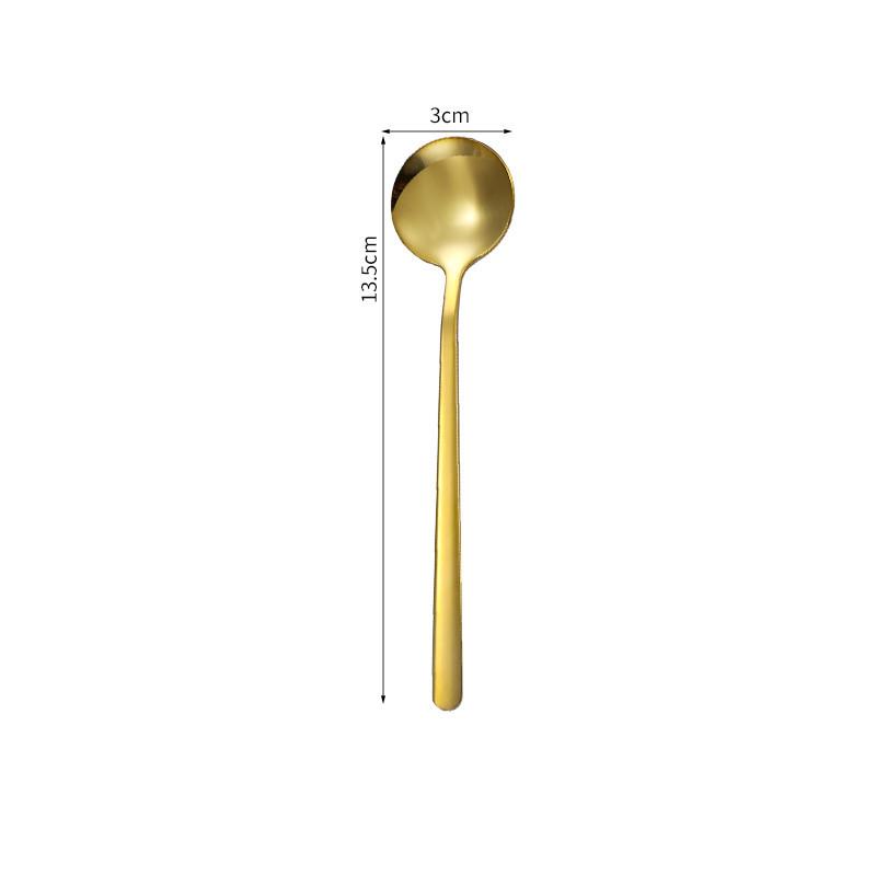 Creative High-Value Gold Stainless Steel Dessert & Coffee Spoon Souvenir