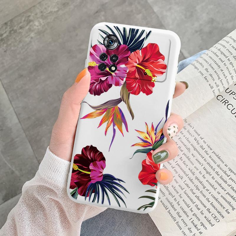 For Poco X4 Pro 5G M4Pro Cover Funda Vintage Flower Leave Protective Cover TPU Capa For Xiaomi Poco X4 Pocox4 X 4 M4 Pro Coque