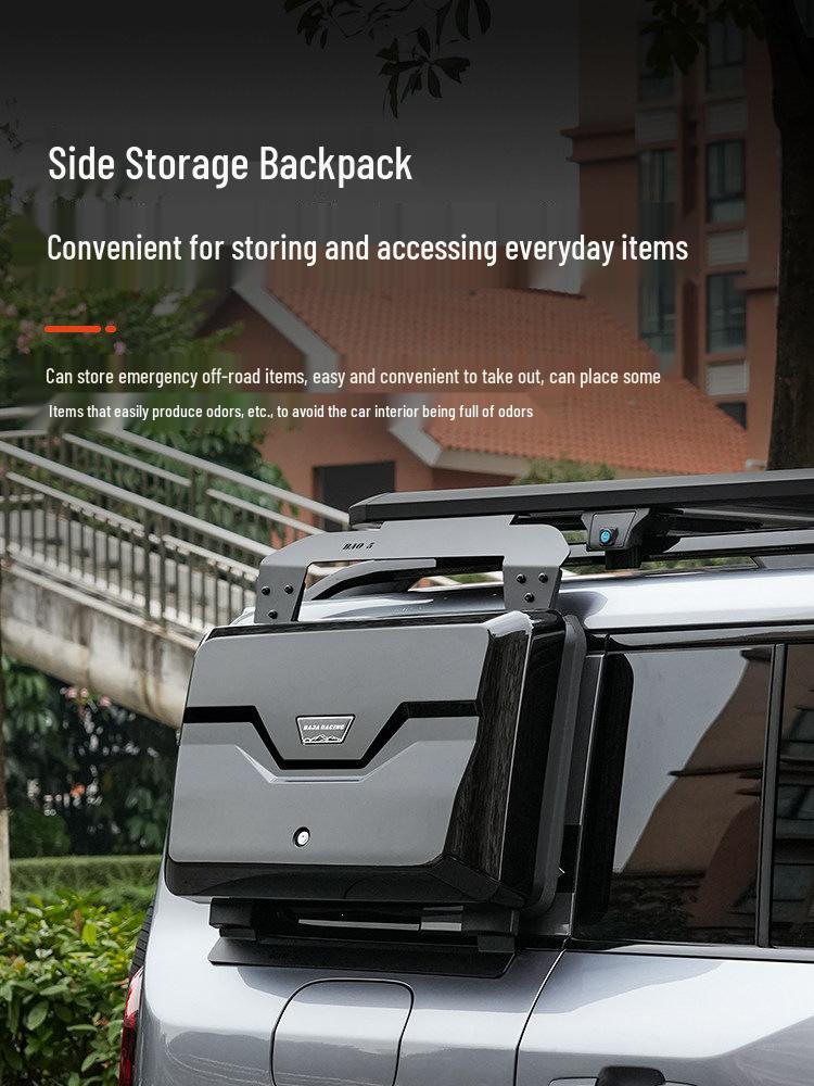 Touareg-Compatible Fangcheng Bao 5 Roof Rack: Expandable Folding Ladder & Small Backpack Platform
