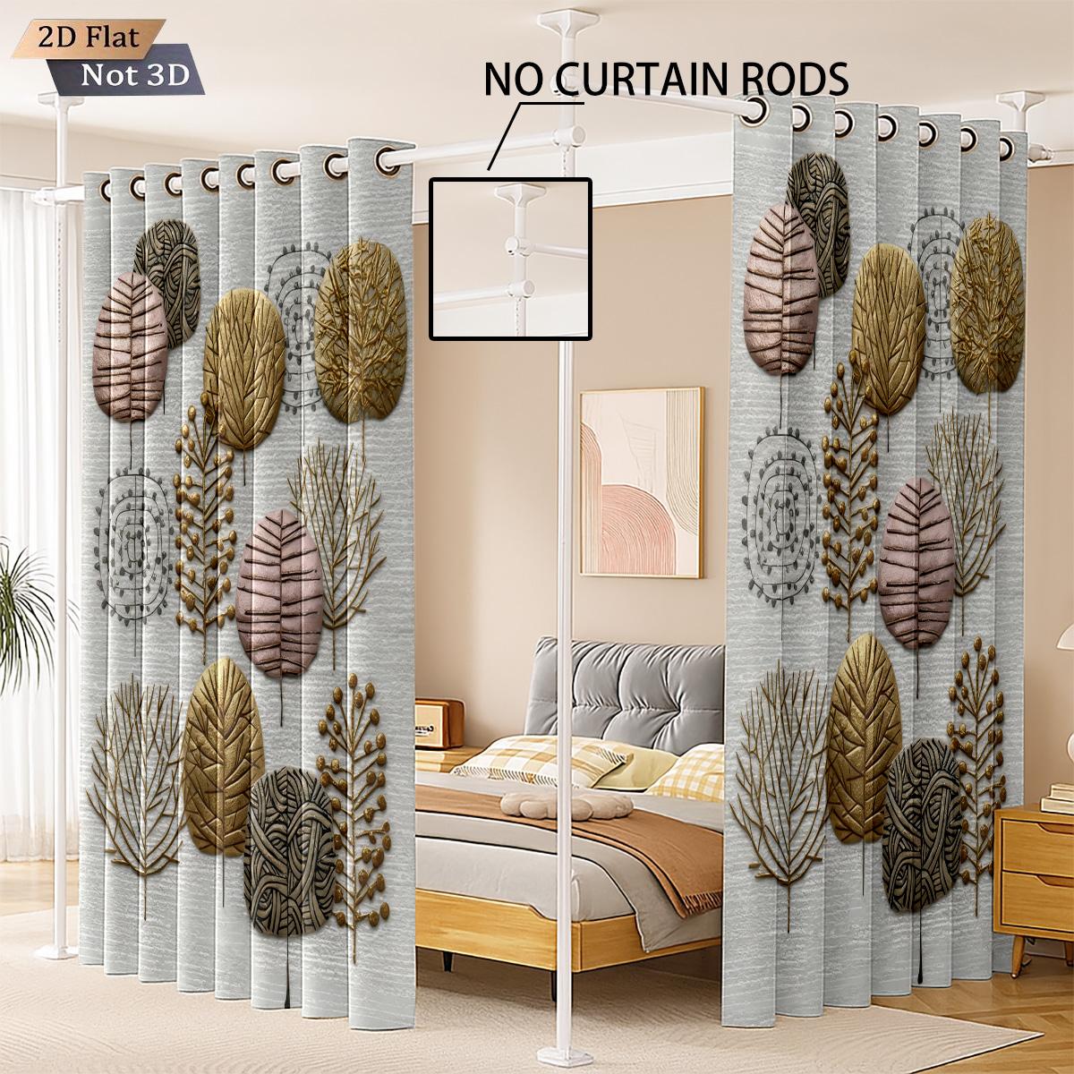 

2 шт. Блэкаут шторы с лесным принтом разных размеров для изоляции гостиной и праздничного украшения, легко установить 140x160&Grommet Top