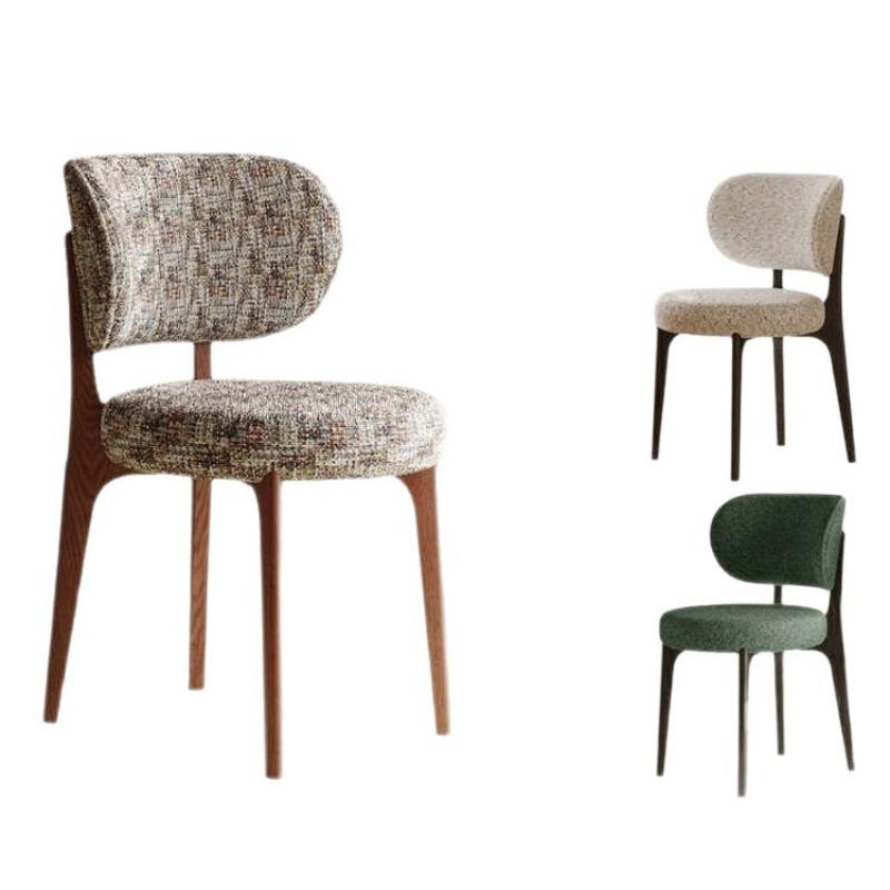Nordic Solid Wood Dining Chair, Scandinavian Style Wooden Side Chair for Kitchen, Minimalist Accent Chair with Backrest