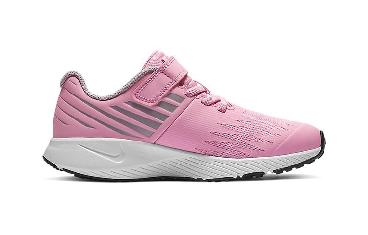 Nike Hook and Loop Low Top Kids' Running Shoes Pink White Children Aged 3 7 Years Old 921442-602