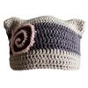 Fashion Beanie Hat for Women Girls Cat Ear Knit Hat Lovely Anime Skull Hat Y2K Moom Crochet Bonnet Hat Punk Headdress