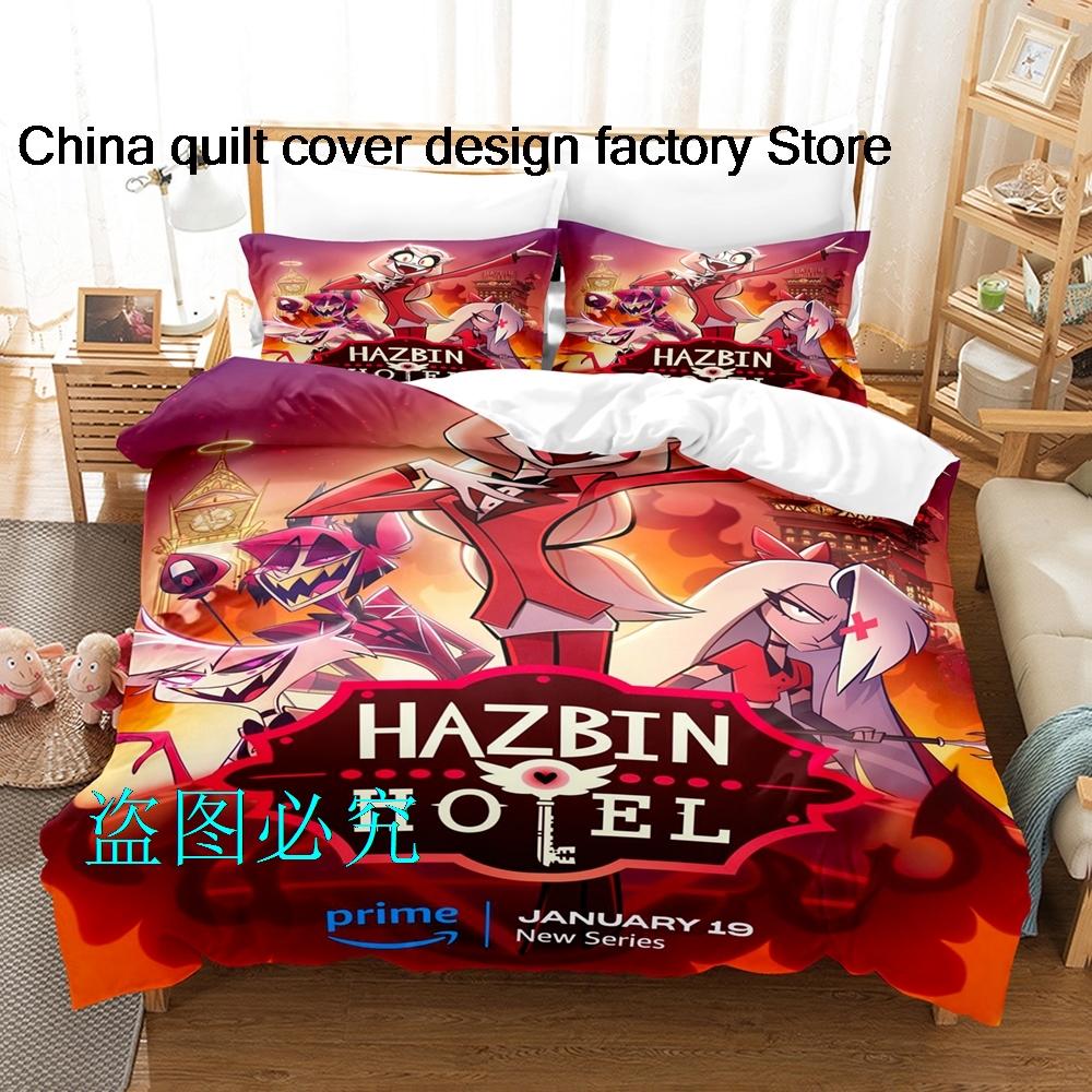 Comforter Hazbin Hotels Bedding Set Single Twin Full Queen King Size Bed Set Aldult Kid Bedroom s 3D Anime Bed