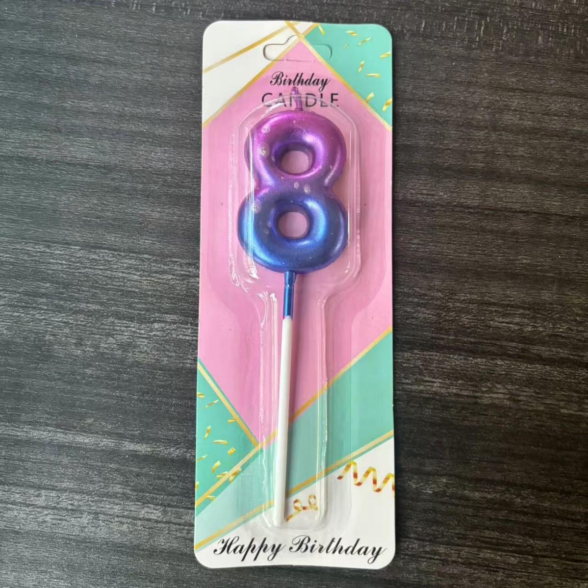 

Galaxy Gradient Birthday Number Candles: Starry Sky Cake Toppers for Kids Parties