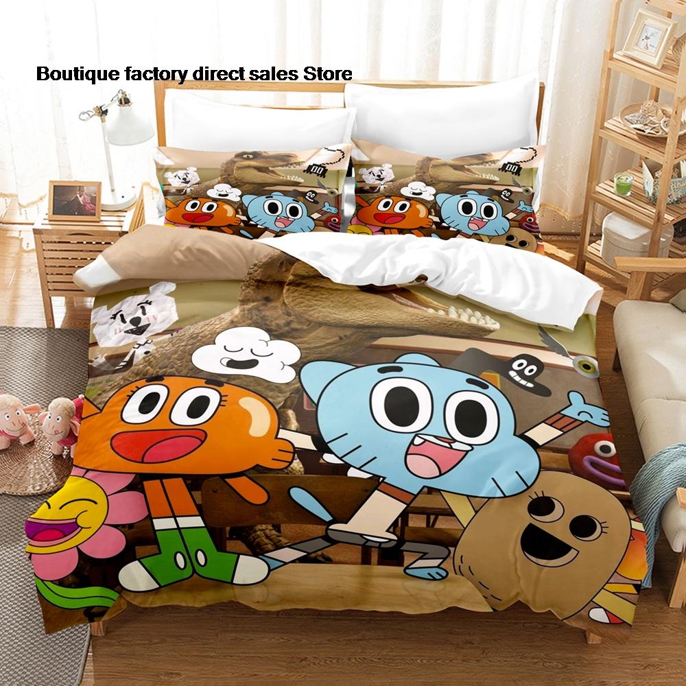 The Amazing World Of Gumball Bedding Set Duvet Cover Pillowcase For Kids Bedroom Decor Twin Full Queen King Size Bed Linen