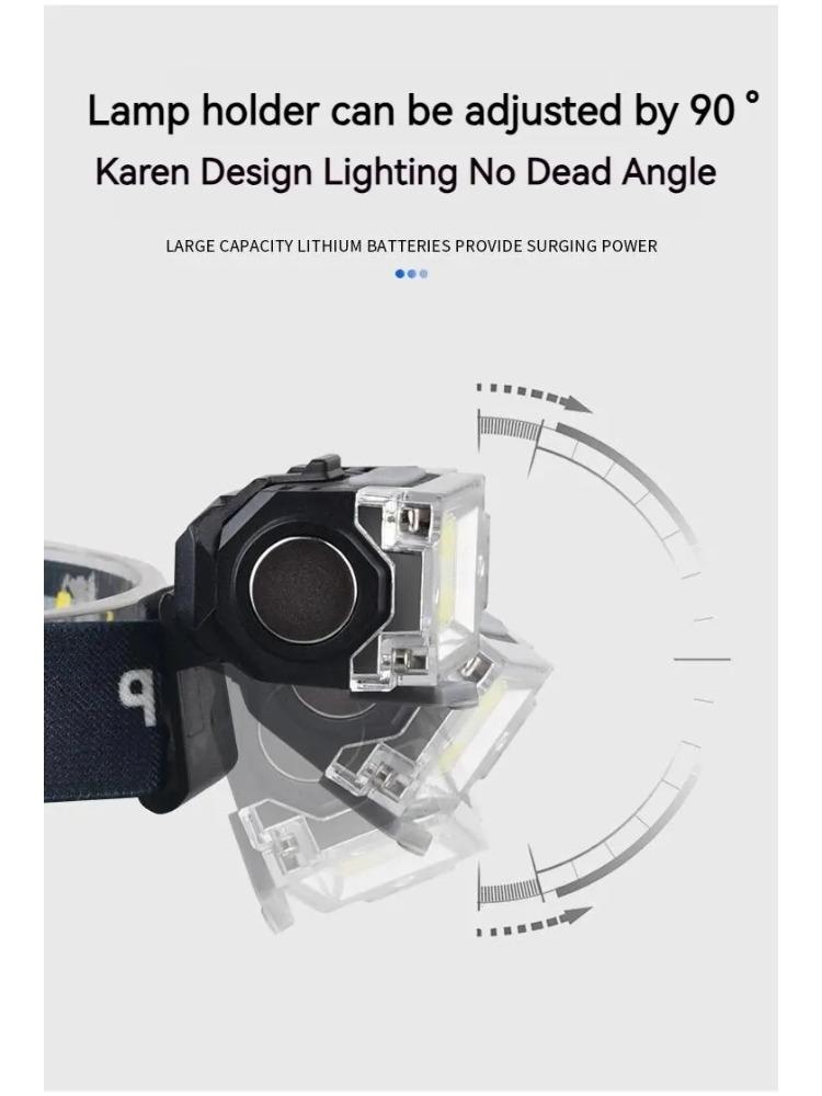 Mini Dual COB Headlamp Sensor Hat Clip Headlight 5 Lighting Modes Outdoor Camping Hunting Flashlight Induction Head Lamps