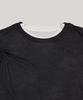 DOUBLE SEEN Layered Crop Short Sleeve Tee_ Charcoal